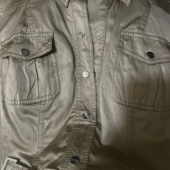 Karen Millen Satin Safari Dress, Gold Beige - Picture 12 of 12